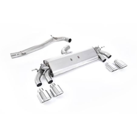 Ligne d'échappement Catback inox MILLTEK VW Golf 7.5 R 310Ch - Sans FAP (Version 76 mm)(2017à2021) Embout Chrome