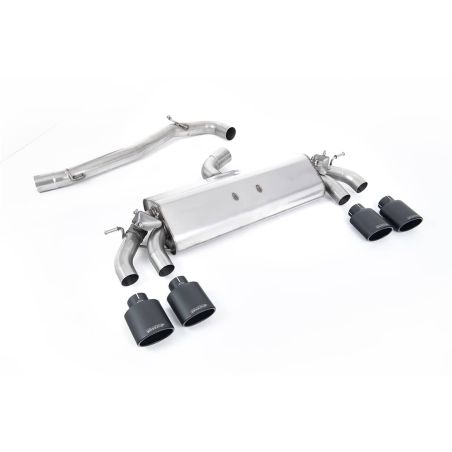 Ligne d'échappement Catback inox MILLTEK VW Golf 7.5 R 310Ch - Sans FAP (Version 76 mm)(2017à2021) Embout Noir