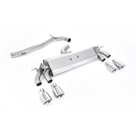 Ligne d'échappement FAP Back inox MILLTEK VW Golf 7.5 R 300Ch - Avec FAP (Version 76 mm)(2019à2020) Embout Chrome