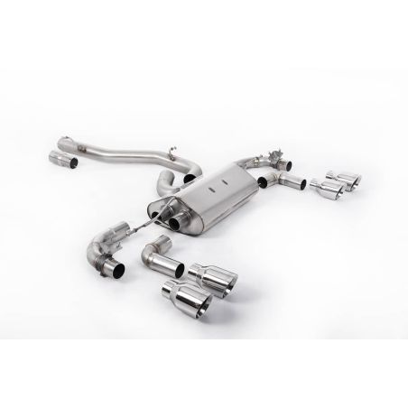 Ligne d'échappement FAP Back RACE inox MILLTEK VW Golf 7.5 R 300Ch - Avec FAP (Version 80 mm)(2019à2022) Embout Chrome