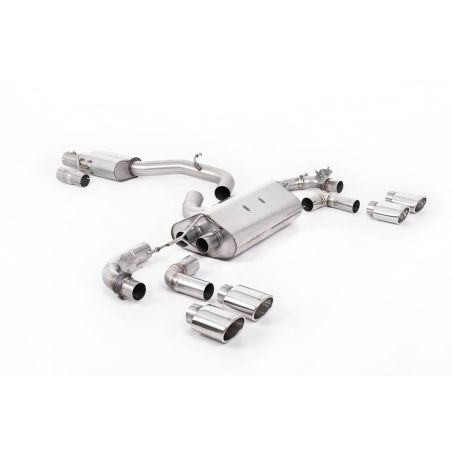 Ligne d'échappement FAP Back RACE inox MILLTEK VW Golf 7.5 R 300Ch - Avec FAP (Version 80 mm)(2019à2022) Embout Chrome