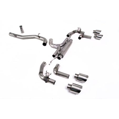 Ligne d'échappement FAP Back RACE inox MILLTEK VW Golf 8 R 320Ch(2021à+) Embout Chrome