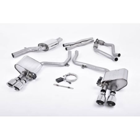 Ligne d'échappement Catback inox MILLTEK Audi S4 B8.5 V6 3.0 Supercharged(2012à2016) Embout Chrome