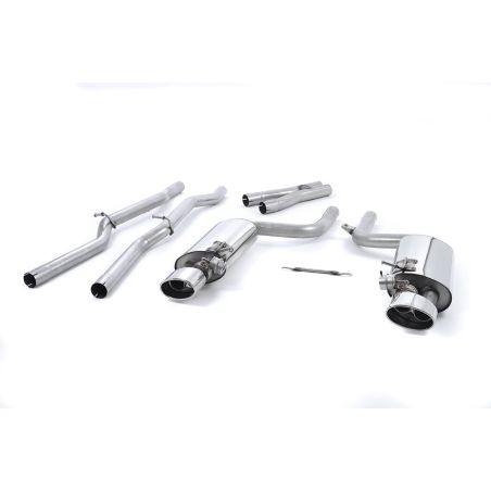 Ligne d'échappement Catback inox MILLTEK Audi RS4 B7 4.2 V8 Berline/Avant/Cabriolet(2006à2008) Embout Chrome