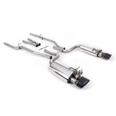 Ligne d'échappement Catback inox MILLTEK Audi RS4 B7 4.2 V8 Berline/Avant/Cabriolet(2006à2008) Embout Noir