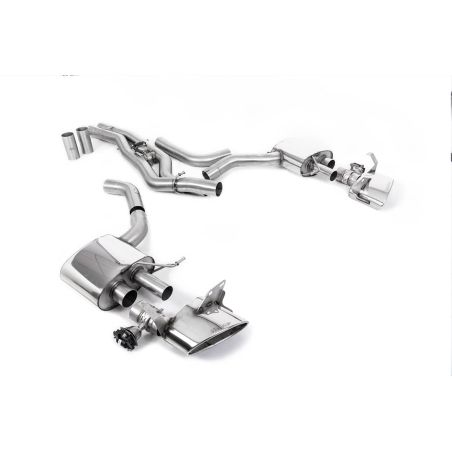 Ligne d'échappement FAP Back inox MILLTEK Audi RS6 C8 4.0 V8 - Avec FAP(2019à+) Embout Chrome