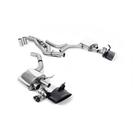 Ligne d'échappement FAP Back inox MILLTEK Audi RS6 C8 4.0 V8 - Avec FAP(2019à+) Embout Noir