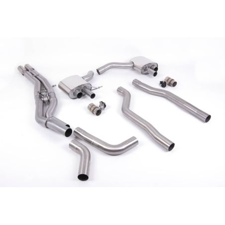 Ligne d'échappement FAP Back inox MILLTEK Audi RS6 C8 4.0 V8 - Avec FAP(2019à+) Embout Chrome