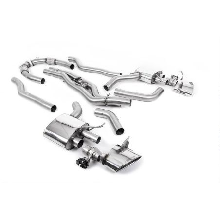 Ligne d'échappement FAP Back inox MILLTEK Audi RS6 C8 4.0 V8 - Avec FAP(2019à+) Embout Chrome