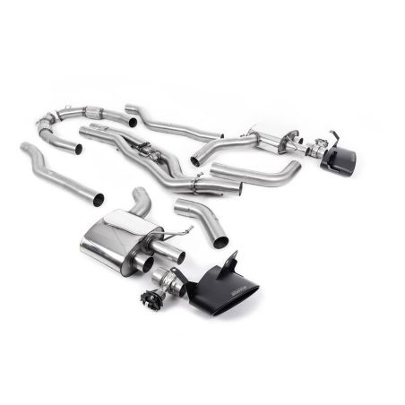 Ligne d'échappement FAP Back inox MILLTEK Audi RS6 C8 4.0 V8 - Avec FAP(2019à+) Embout Noir