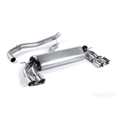 Ligne d'échappement Catback inox MILLTEK VW Golf 7 R 300Ch (Version 76 mm)(2014à2016) Embout Chrome