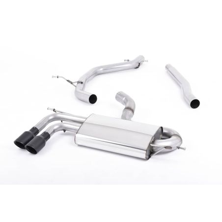 Ligne d'échappement FAP Back inox MILLTEK Audi A3 2.0 TDI 170Ch 2WD 3 Portes DPF(2008à2012) Embout Noir