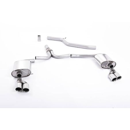 Ligne d'échappement Catback inox MILLTEK Audi A4 2.0 TDi B8 140Ch/177Ch 2WD Berline/Avant(2009à2011) Embout Chrome