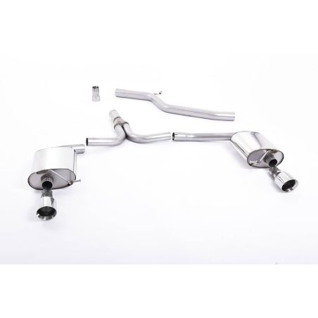 Ligne d'échappement Catback inox MILLTEK Audi A4 2.0 TDi B8 140Ch/177Ch 2WD Berline/Avant(2009à2011) Embout Chrome