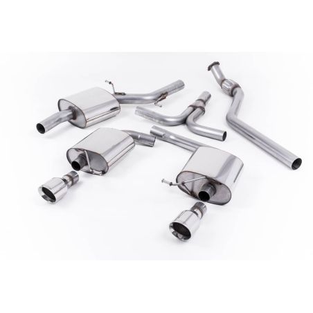 Ligne d'échappement Catback inox MILLTEK Audi A5 Cabriolet 2.0 TFSI 2WD/Quattro (Boite Manuelle)(2009à+) Embout Chrome