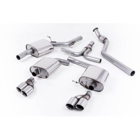 Ligne d'échappement Catback inox MILLTEK Audi A5 Cabriolet 2.0 TFSI 2WD/Quattro (Boite Manuelle)(2009à+) Embout Chrome