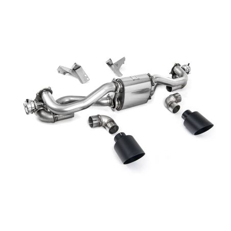 Ligne d'échappement FAP Back inox MILLTEK Porsche Cayman 718 GT4 4.0 (02/2020+)(2020à+) Embout Noir