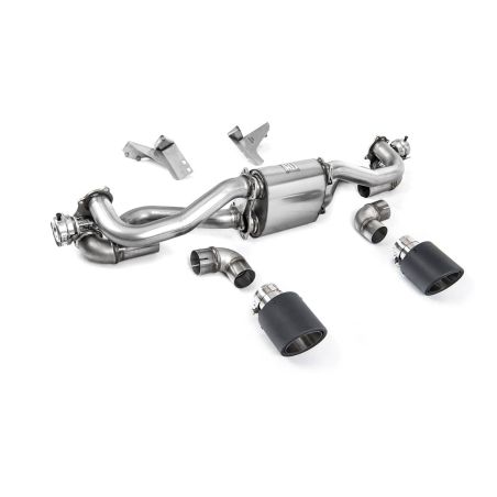 Ligne d'échappement FAP Back inox MILLTEK Porsche Boxster 718 GTS 4.0 (02/2020+)(2020à+) Embout Carbone