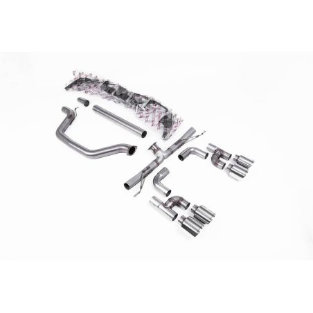 Ligne d'échappement FAP Back RACE inox MILLTEK VW Golf 8 GTi 245Ch (Look 8R)(2020à+) Embout Chrome