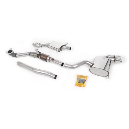 Ligne d'échappement Complète inox MILLTEK Audi S3 8P 2.0 T Quattro 3 Portes (2006à2012) Embout Chrome