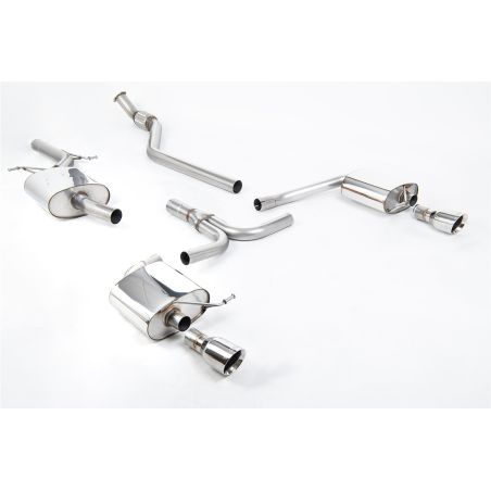 Ligne d'échappement Catback inox MILLTEK Audi A4 2.0 TFSI S line B8 2WD/4WD-Boite Manu-Berline/Avant(2008à2011) Embout Chrome