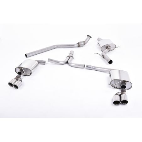 Ligne d'échappement Catback inox MILLTEK Audi A4 2.0 TFSI S line B8 2WD/4WD -Tiptronic-Berline/Avant(2008à2011) Embout Chrome