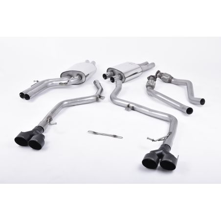 Ligne d'échappement Catback RACE inox MILLTEK Audi S5 B8.5 3.0 TFSI Sportback(2012à2016) Embout Noir