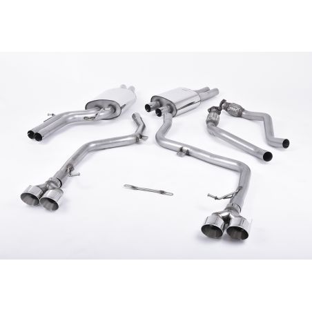 Ligne d'échappement Catback RACE inox MILLTEK Audi S4 B8.5 V6 3.0 Supercharged(2012à2016) Embout Chrome