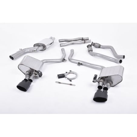 Ligne d'échappement Catback inox MILLTEK Audi S5 B8 3.0 TFSI Sportback(2010à2011) Embout Noir