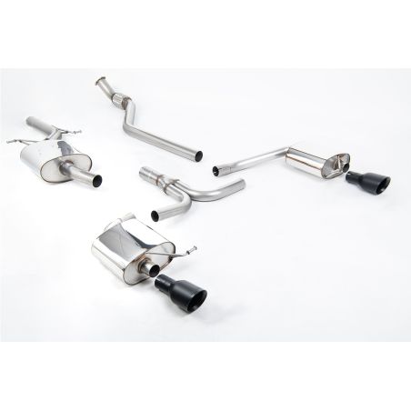 Ligne d'échappement Catback inox MILLTEK Audi A4 2.0 TFSI S line B8 2WD/4WD-Boite Manu-Berline/Avant(2008à2011) Embout Noir