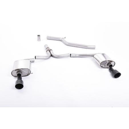 Ligne d'échappement Catback inox MILLTEK Audi A4 2.0 TDi B8 140Ch/177Ch 2WD Berline/Avant(2009à2011) Embout Noir