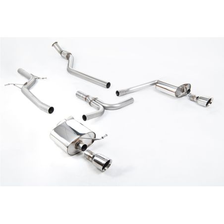 Ligne d'échappement Catback inox MILLTEK Audi A4 2.0 TFSI S line B8 2WD/4WD-Boite Manu-Berline/Avant(2008à2011) Embout Chrome