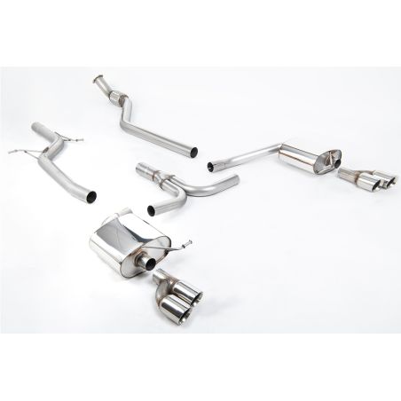 Ligne d'échappement Catback inox MILLTEK Audi A4 2.0 TFSI S line B8 2WD/4WD-Boite Manu-Berline/Avant(2008à2011) Embout Chrome