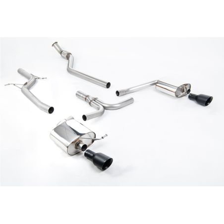 Ligne d'échappement Catback inox MILLTEK Audi A4 2.0 TFSI S line B8 2WD/4WD-Boite Manu-Berline/Avant(2008à2011) Embout Noir