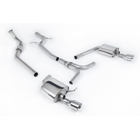 Ligne d'échappement Catback inox MILLTEK Audi A4 2.0 TFSI S line B8 2WD/4WD -Tiptronic-Berline/Avant(2008à2011) Embout Chrome