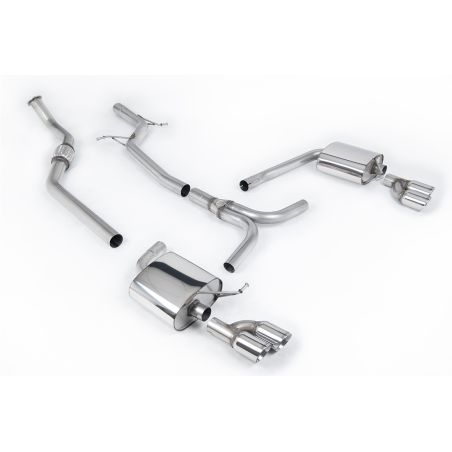 Ligne d'échappement Catback inox MILLTEK Audi A4 2.0 TFSI S line B8 2WD/4WD -Tiptronic-Berline/Avant(2008à2011) Embout Chrome