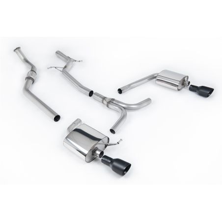 Ligne d'échappement Catback inox MILLTEK Audi A4 2.0 TFSI S line B8 2WD/4WD -Tiptronic-Berline/Avant(2008à2011) Embout Noir