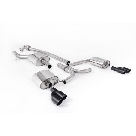 Ligne d'échappement Catback inox MILLTEK Audi A5 Cabriolet 2.0 TFSI 2WD/Quattro (Boite Manuelle)(2009à+) Embout Noir