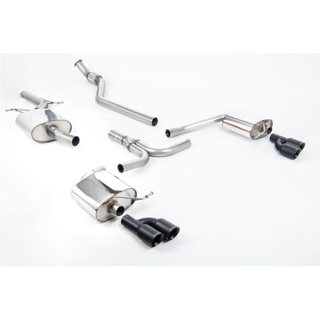 Ligne d'échappement Catback inox MILLTEK Audi A4 2.0 TFSI S line B8 2WD/4WD-Boite Manu-Berline/Avant(2008à2011) Embout Noir