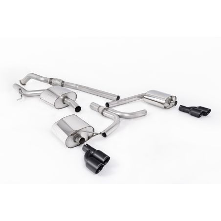 Ligne d'échappement Catback inox MILLTEK Audi A4 2.0 TFSI S line B8 2WD/4WD -Tiptronic-Berline/Avant(2008à2011) Embout Noir