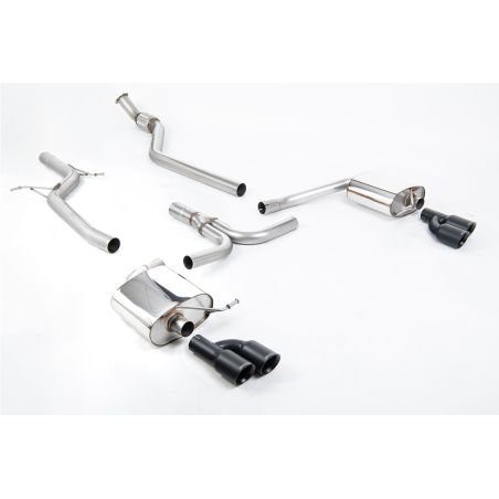 Ligne d'échappement Catback inox MILLTEK Audi A4 2.0 TFSI S line B8 2WD/4WD-Boite Manu-Berline/Avant(2008à2011) Embout Noir