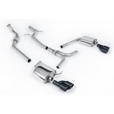 Ligne d'échappement Catback inox MILLTEK Audi A4 2.0 TFSI S line B8 2WD/4WD -Tiptronic-Berline/Avant(2008à2011) Embout Noir