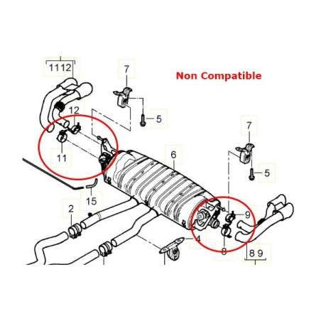 Silencieux d'échappement inox TUBI STYLE PORSCHE Cayenne 957 V8 Turbo / GTS / S 4.8l (2007-2010)