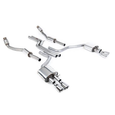 Ligne d'échappement Catback inox MILLTEK Audi S6 C7 4.0T(2012à2018) Embout Chrome