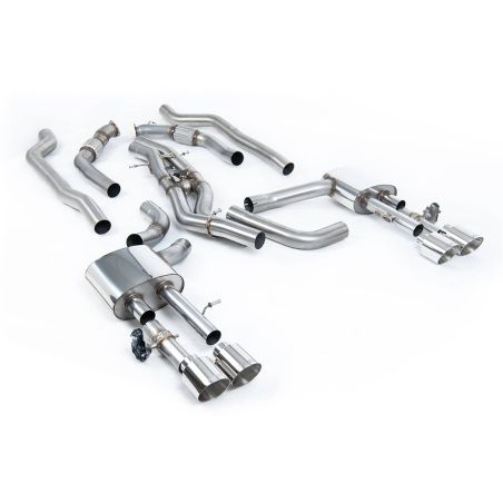 Ligne d'échappement FAP Back inox MILLTEK Audi S8 D5 4.0T V8 Berline(2020à+) Embout Chrome