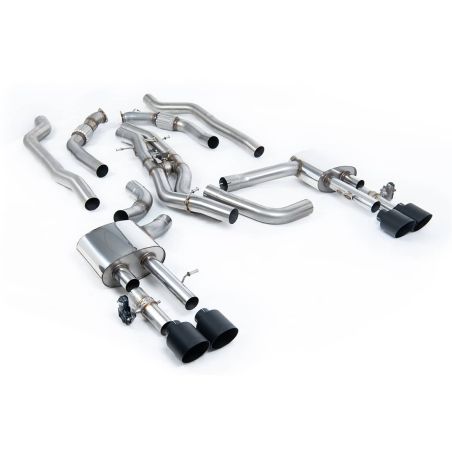 Ligne d'échappement FAP Back inox MILLTEK Audi S8 D5 4.0T V8 Berline(2020à+) Embout Noir