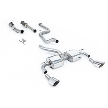 Ligne d'échappement Complète inox MILLTEK Ford Focus RS MK2 2.5T 305Ch(2009à2010) Embout Chrome