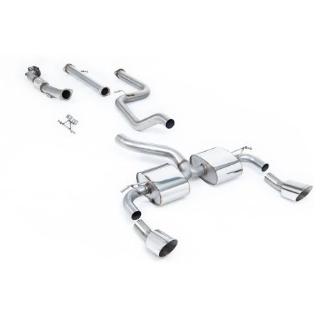 Ligne d'échappement Complète inox MILLTEK Ford Focus RS MK2 2.5T 305Ch(2009à2010) Embout Chrome