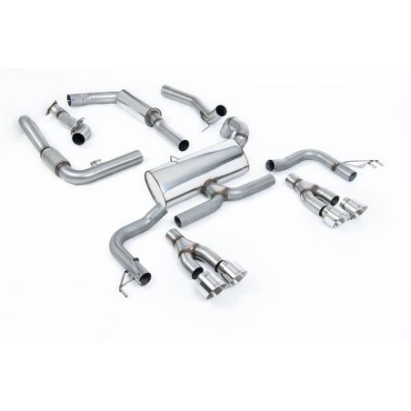 Ligne d'échappement Catback inox MILLTEK Honda Civic Type R FK2 2.0l i-VTEC (Conduite à gauche)(2015à2017) Embout Chrome