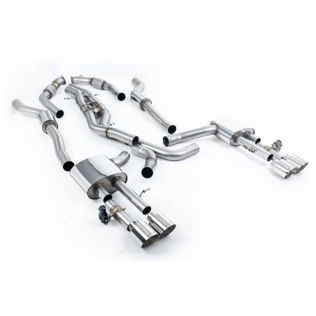 Ligne d'échappement FAP Back inox MILLTEK Audi S8 D5 4.0T V8 Berline(2020à+) Embout Chrome